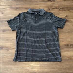 Men's Van Heusen Charcoal Striped Polo Shirt. Size Large